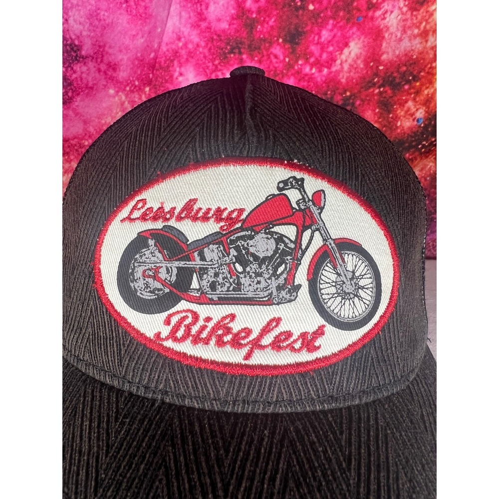Zephyr Leesburg Bikefest Trucker Hat Black Mesh Snapback Motorcycle Patch Cap
